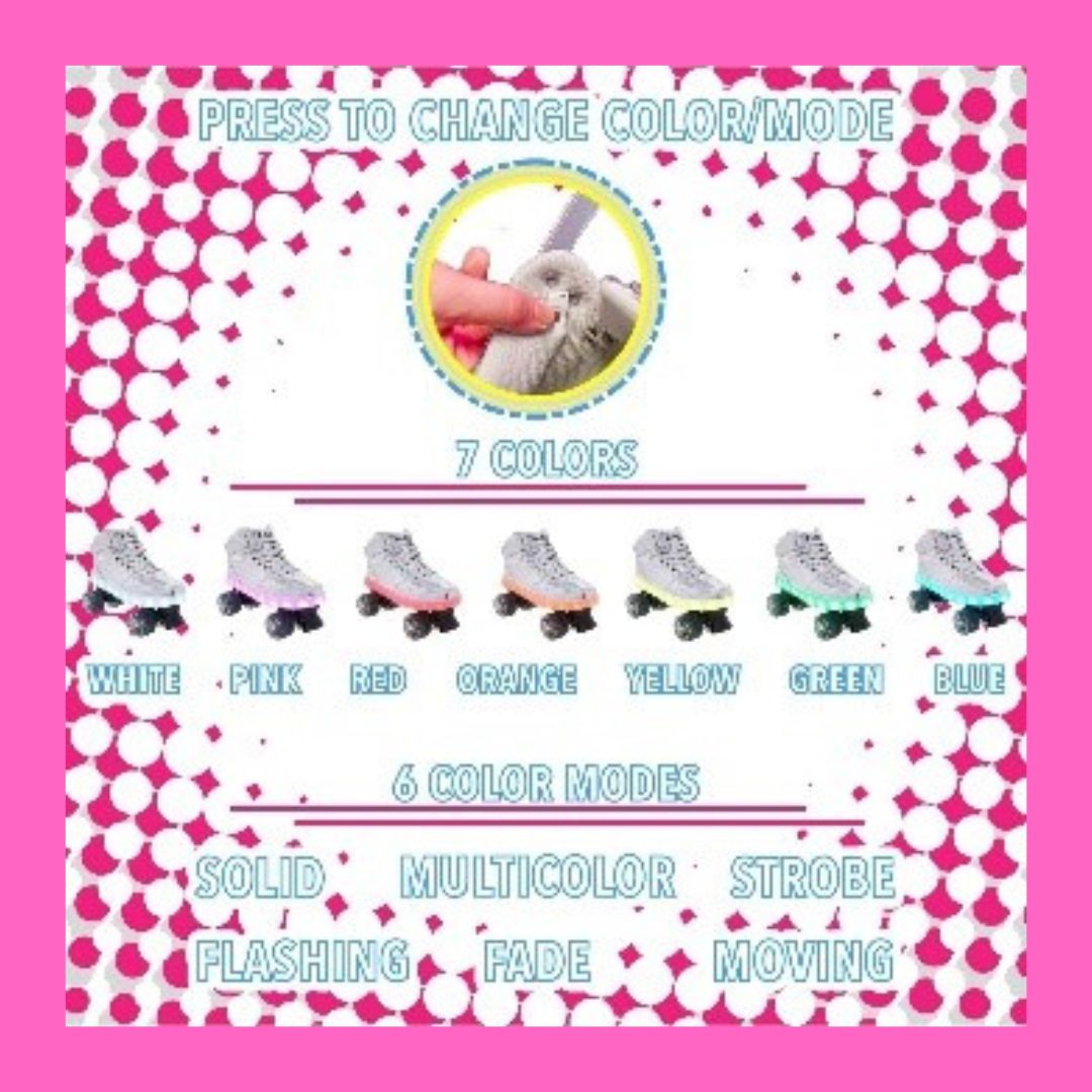 Professional Roller Skates - Chicago Skates Light Up Pulse Skates with Multiple LED Lights - Silver