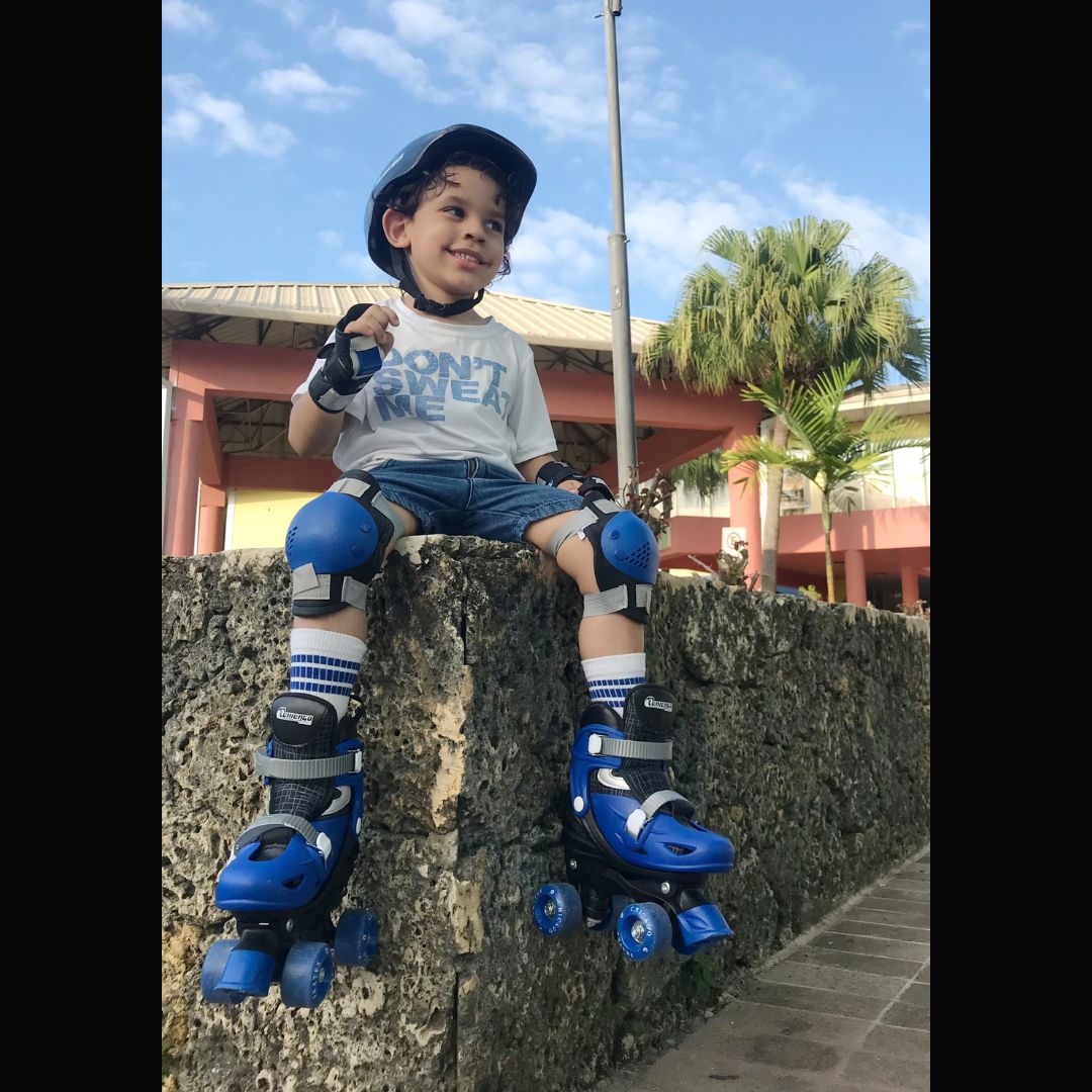 Quad Roller Skates - Chicago Skates Adjustable Quad Roller Skate Combo Set - Blue Black