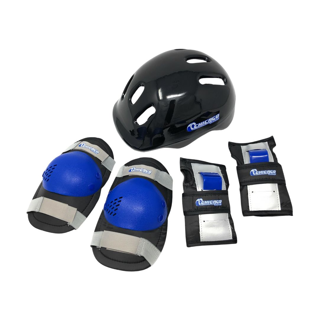 Quad Roller Skates - Chicago Skates Adjustable Quad Roller Skate Combo Set - Blue Black