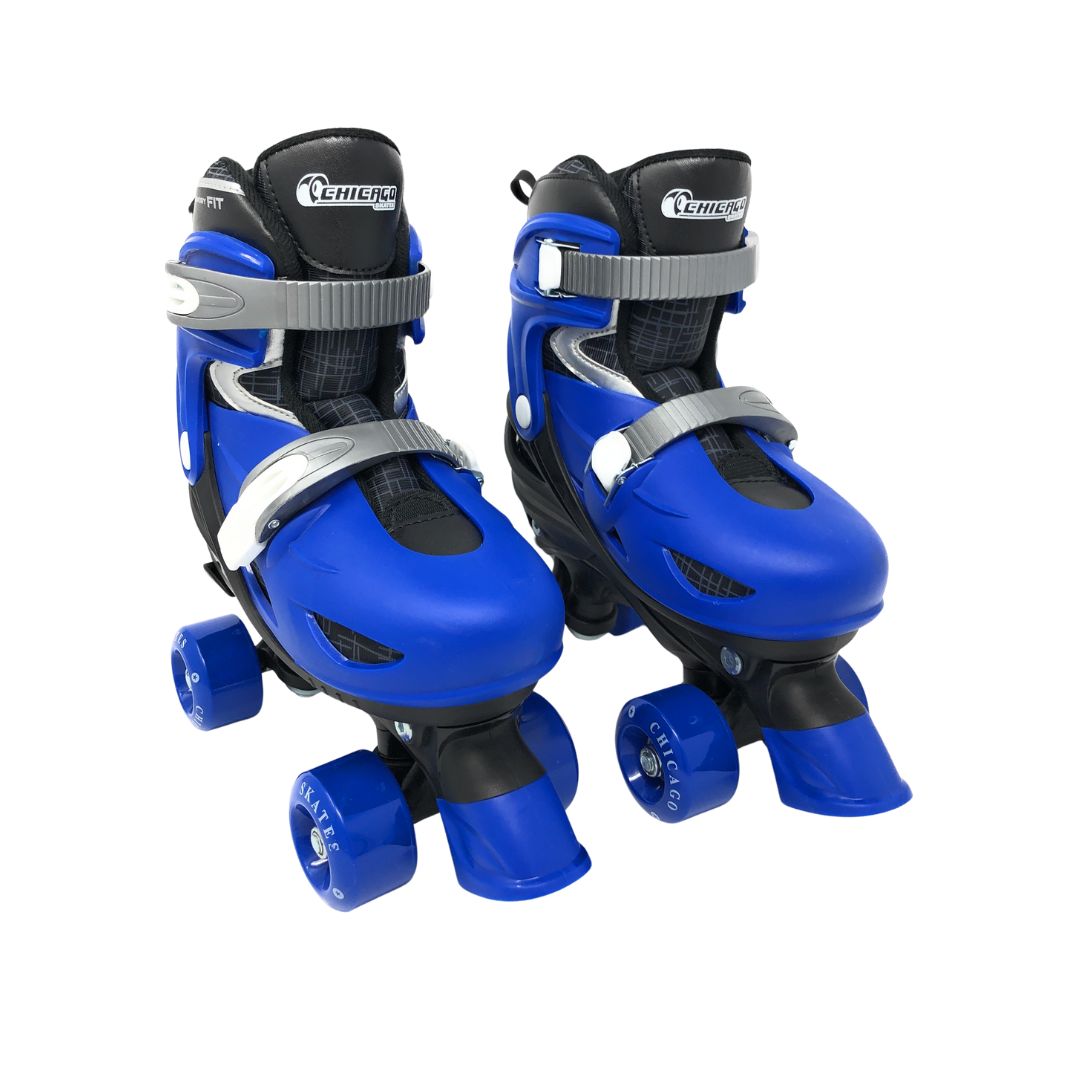 Quad Roller Skates - Chicago Skates Adjustable Quad Roller Skate Combo Set - Blue Black