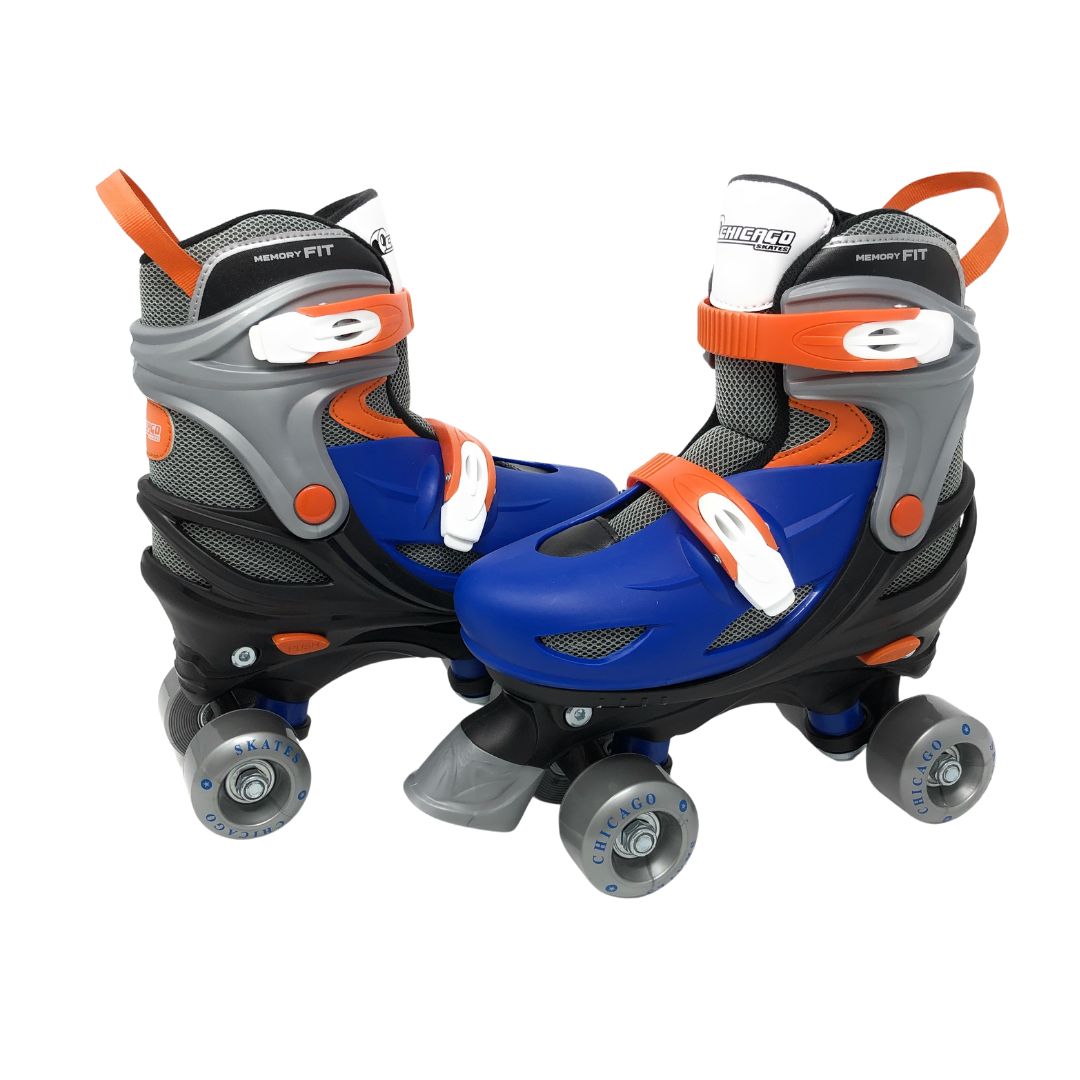 Quad Roller Skates - Chicago Skates Adjustable Junior Quad Skate Blue/Black Versatile and Stylish Kids Skates