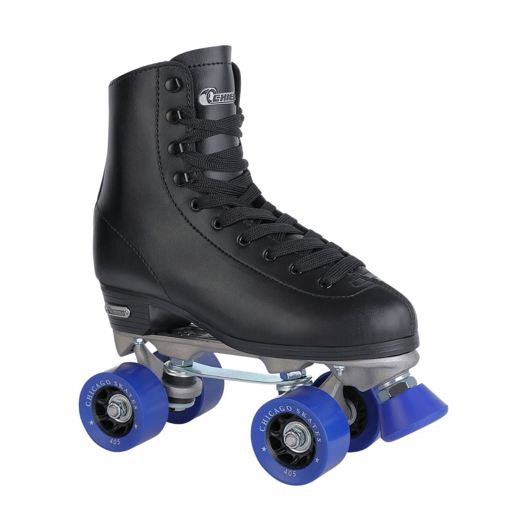 Professional Roller Skates - CHICAGO Skates Premium Black Indoor/Outdoor Rink Quad Roller Skates for Boys and Men Beginners Classic.
