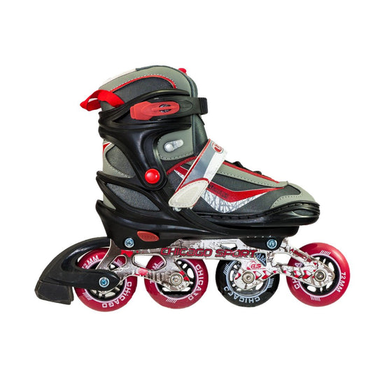 Chicago Adjustable Deluxe Inline Skates Black Red CRS17B - Perfect for Growing Feet