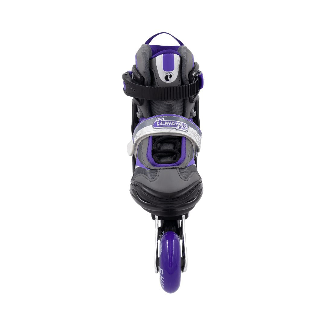 Chicago Adjustable Deluxe Inline Skates Black/Purple - Perfect for Growing Feet