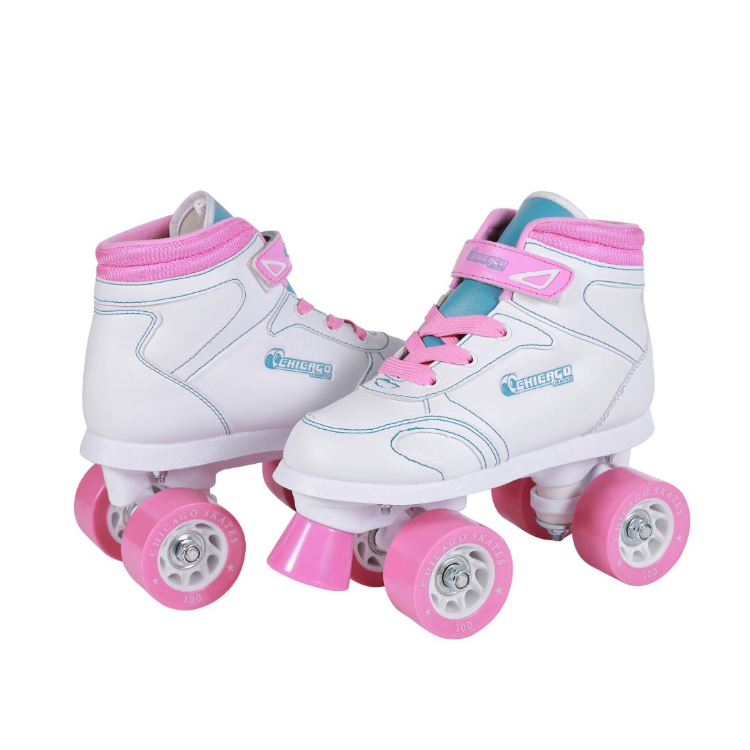 Quad Roller Skates - Chicago Skates Sidewalk Indoor/Outdoor Girls Quad Skate - Iconic Design