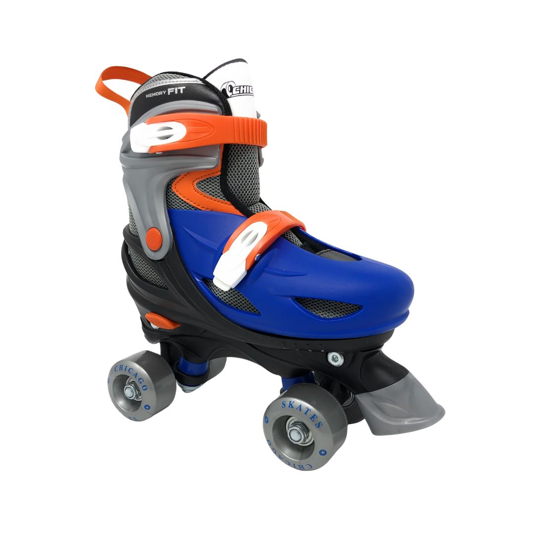 Quad Roller Skates - Chicago Skates Adjustable Junior Quad Skate Blue/Black Versatile and Stylish Kids Skates