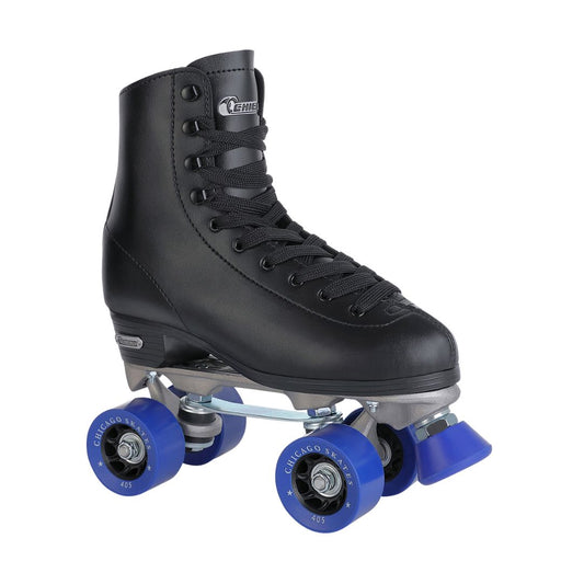 Professional Roller Skates - CHICAGO Skates Premium Black Indoor/Outdoor Rink Quad Roller Skates for Boys and Men Beginners Classic.